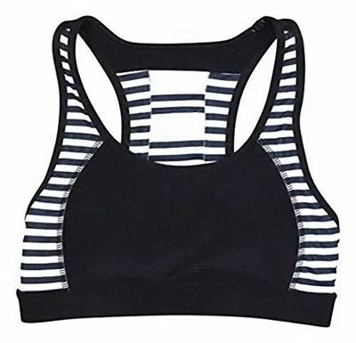 Ideology Women's Activewear Ladder Back Mid Impact Sports Bra In Noir In Black