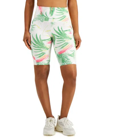 Ideology Women's Activewear Pastel Bike Shorts In Palms White In Brown