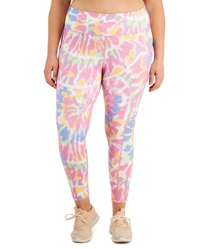 Ideology Women's Activewear Print Leggings In Twisted Colors In Transparent