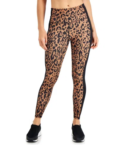 Ideology Women's Activewear Printed Colorblock 7/8 Leggings In Neutral In Multi