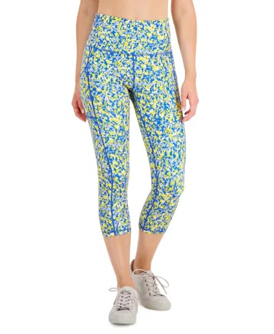 Ideology Women's Activewear Speckled Leggings In Speckle Lemon In Multi