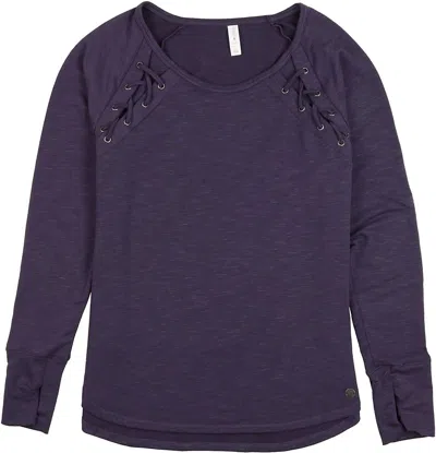 Ideology Women's Activewear Tie Detail Top In Midnight Purple