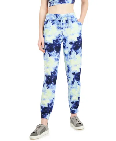 Ideology Women's Activewear Tie-dyed Full Length Joggers In Peri Ice In Blue