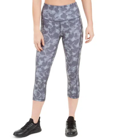 Ideology Women's Camo-print High-waist Cropped Leggings In Stadium Gray