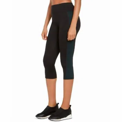 Ideology Women's Colorblocked Cropped Leggings In Deep Pine In Black