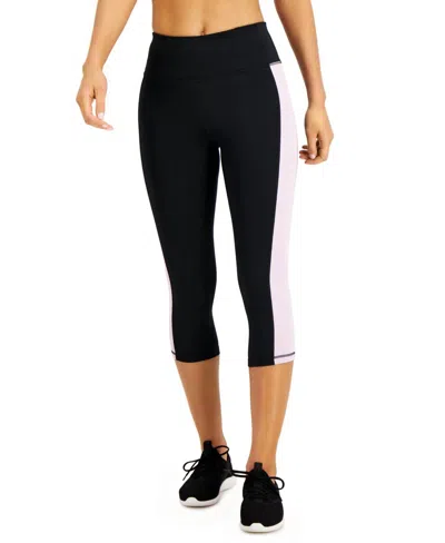Ideology Women's Colorblocked Cropped Leggings In Frost Lavendar In Black