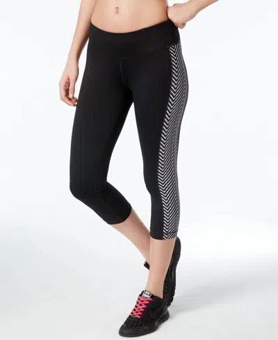Ideology Women's Colorblocked Cropped Leggings In Noir In Black