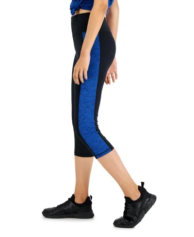 Ideology Women's Colorblocked Cropped Leggings In Noir Cos Cobalt In Multi