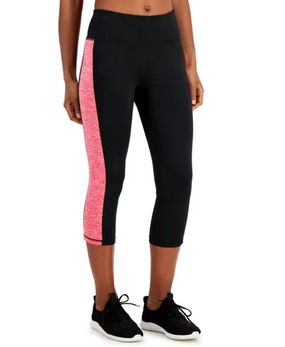 Ideology Women's Colorblocked Cropped Leggings In Noir Flamenco In Black
