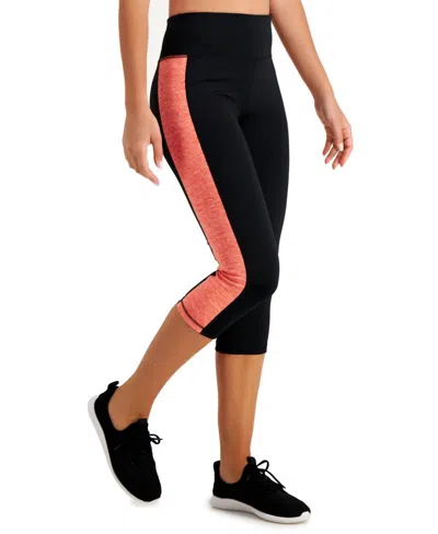 Ideology Women's Colorblocked Cropped Leggings In Noir Guava In Black