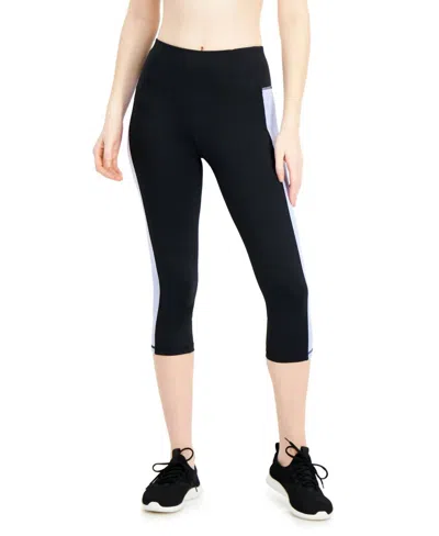 Ideology Women's Colorblocked Cropped Leggings In Noir Peri In Black