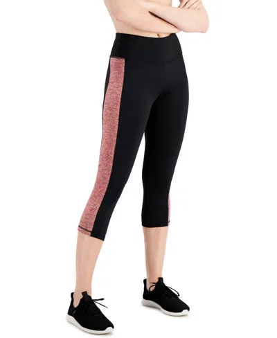 Ideology Women's Colorblocked Cropped Leggings In Noir Red Pear In Black