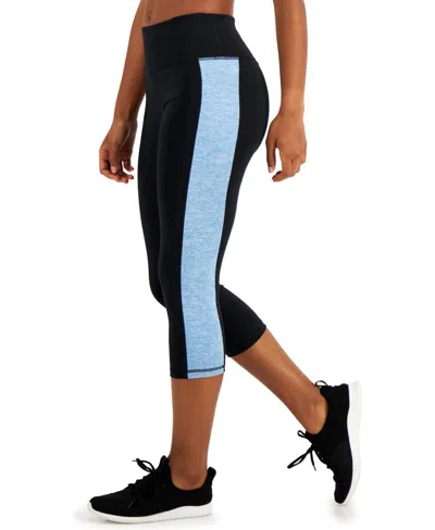 Ideology Women's Colorblocked Cropped Leggings In Noir Victorian Blue In Multi