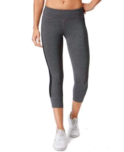 Ideology Women's Cropped Fitness Athletic Leggings In Charcoal Melange In Gray
