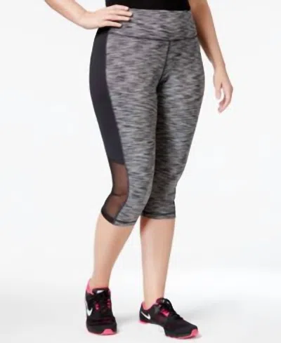 Ideology Women's Cropped Leggings - Plus In Noir Space Dye In Black