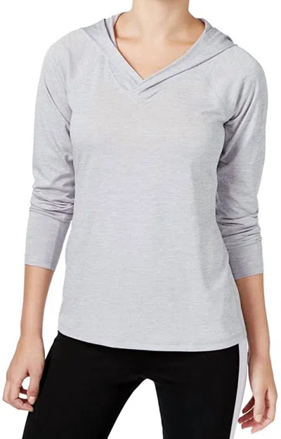 Ideology Women's Essential Heathered Hooded Top In Silver Ice In Gray