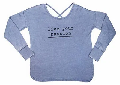 Ideology Women's Graphic Strappy Back Long Sleeve Top In Infinity In Blue