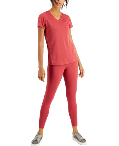 Ideology Women's High-waist Side-pocket 7/8 Leggings In Rosetta In Pink