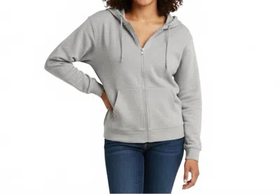Ideology Women's Long Sleeve Zip Hoodie In Light Gray