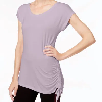 Ideology Womens Activewear Side Tie T-shirt In Lavender Bloom In Purple