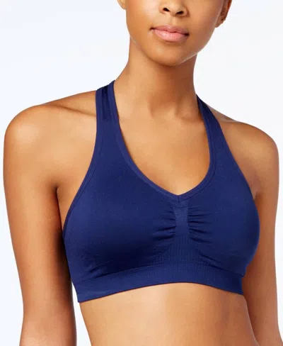 Ideology Womens Low Impact Racerback Sports Bra In Navy Shade In Blue