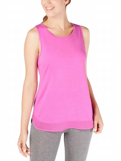 Ideology Womens Mesh Hem Tank Top In Sweet Tart In Pink