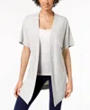 Ideology Womens Open Front Wrap In Whisper Heather In Gray