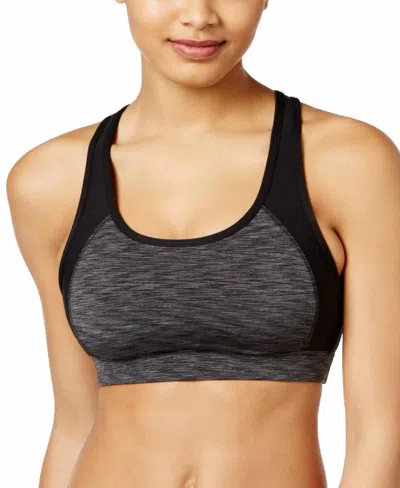 Ideology Yoga Fitness Sports Bra In Noir Space Dye In Gray