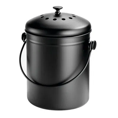 Idesign 1.3 Gallon Compost Bin With Double Filtration System - Matte In Black