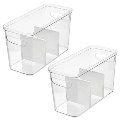 Idesign 3-section Divided Pantry Organizer Bin In Transparent