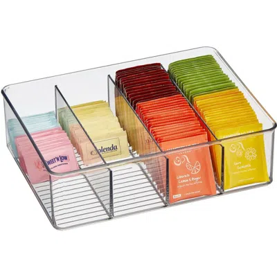 Idesign 4-section Storage Bin For Tea Bags, Sweeteners, And Spices In Multi