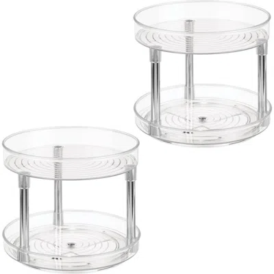 Idesign 9-inch Plastic 2-tier Lazy Susan In Transparent