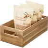 Idesign Acacia Wood Pantry Storage Bin With Handles In Brown
