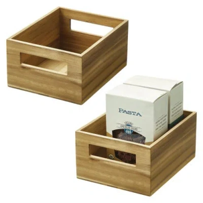 Idesign Acacia Wood Pantry Storage Bin With Handles In Transparent