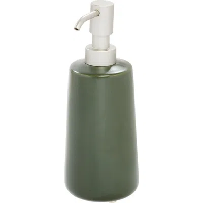 Idesign Ceramic Earth Collection Refillable Tall Soap Dispenser, Moss In Green