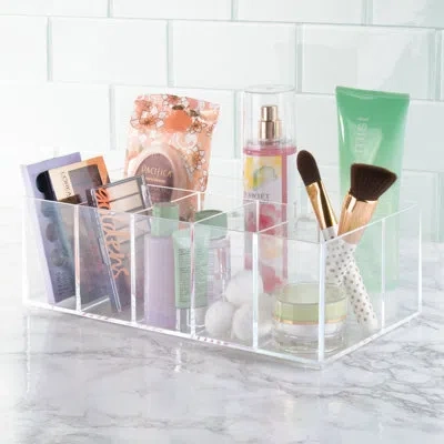 Idesign Clarity Cosmetic Organizer For Vanity, Dresser Or Bathroom Cabinet,  6 Compartments - Clear