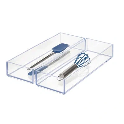 Idesign Clarity Drawer Organizer, Kitchen And Bathroom Organization, Clear, Pack Of 2