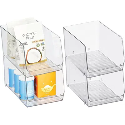 Idesign Clear Plastic Stackable Open Front Storage Bin, Easy Access Organizer For Pantry Or Cabinet, In Multi
