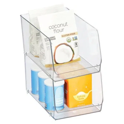 Idesign Clear Plastic Stackable Open Front Storage Bin, Easy Access Organizer For Pantry Or Cabinet, In Transparent