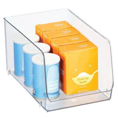Idesign Clear Plastic Stackable Open Front Storage Bin In Transparent