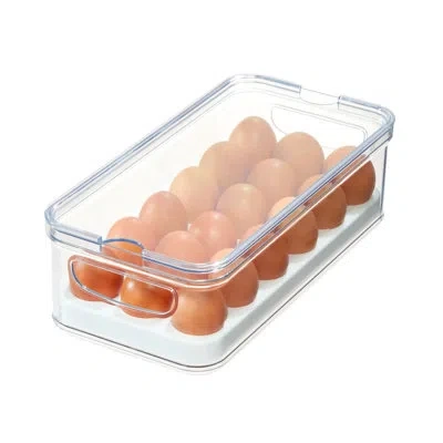 Idesign Crisp Bpa-free Plastic Stackable Refrigerator Egg Bin - 12.72" X 6.32" X 3.88", Clear