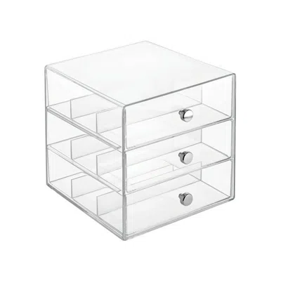 Idesign Divided 3-drawer Stackable Organizer For Glasses In White