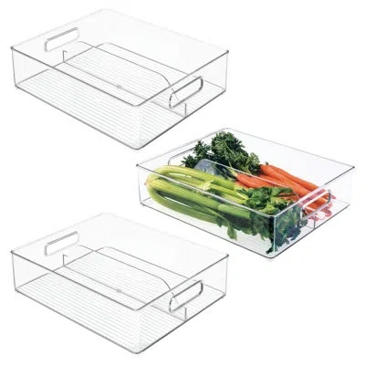 Idesign Divided Pantry Bin For Kitchen Storage - Organize Snacks, Food Pouches, And Seasoning Packets In Clear