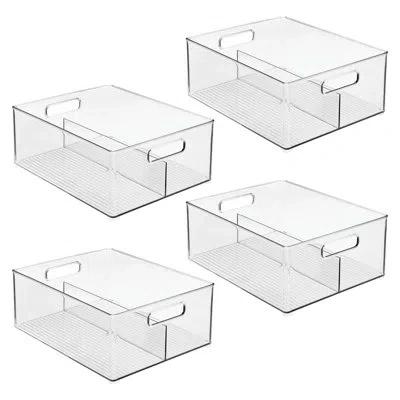Idesign Divided Pantry Bin For Kitchen Storage - Organize Snacks, Food Pouches, And Seasoning Packets In Clear
