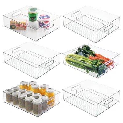 Idesign Divided Pantry Bin For Kitchen Storage - Organize Snacks, Food Pouches, And Seasoning Packets In Clear