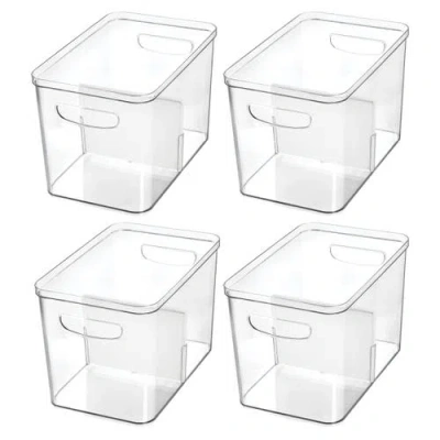 Idesign Divided Pantry Organizer Bin In Transparent