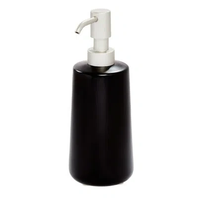 Idesign Eco Vanity Ceramic Earth Collection Refillable Tall Soap Dispenser In Matte Black