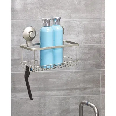 Idesign Everett Push Lock Suction Basket In Satin