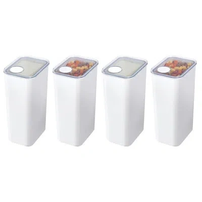 Idesign Extra Large Airtight Kitchen Canister With Removable Pour Cap - Set Of 4 - White