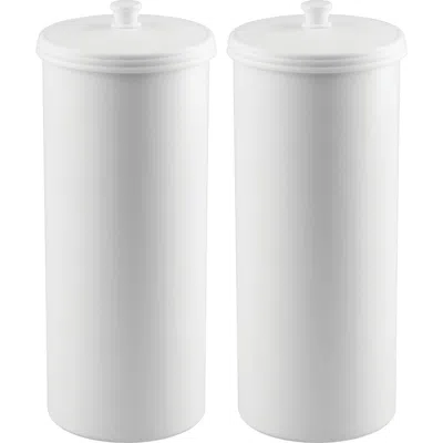 Idesign Freestanding Toilet Paper Canister, Set Of 2, White, Made